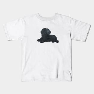 Shih Tzu Art Silhouette Black Kids T-Shirt